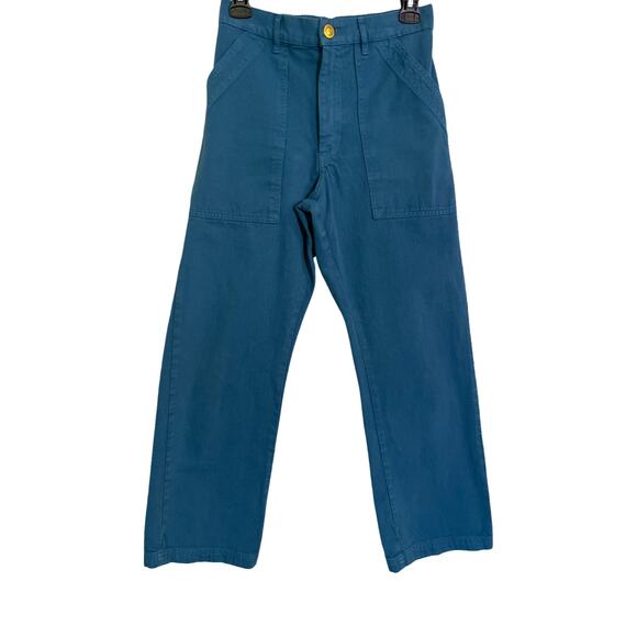 Big Bud Press Work Pants XS Blue Teal Utility Carpenter Straight Leg Made in USA - Picture 1 of 9